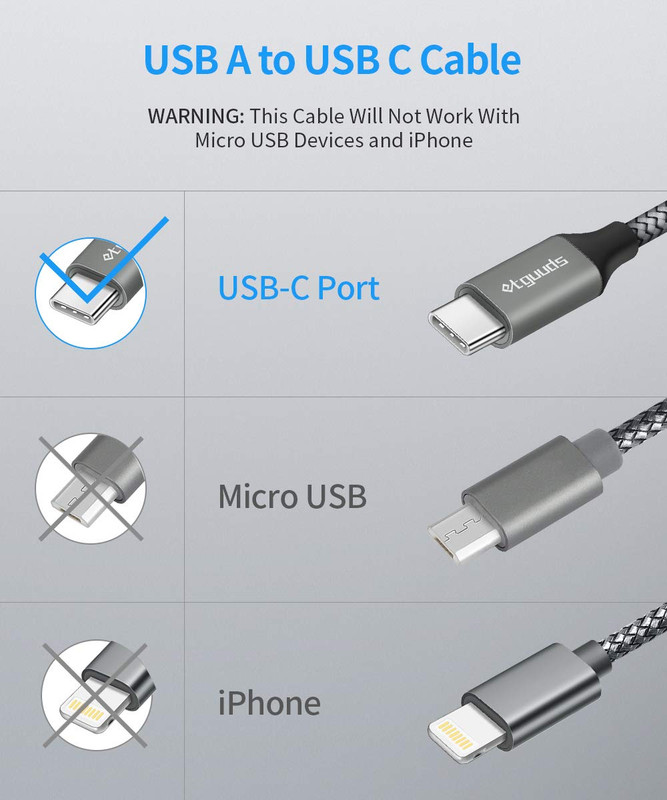 USB a to USB C Cable 5-Pack (3/3/6/6/10 Ft), Fast Charging Type C Charger Cord f gallery