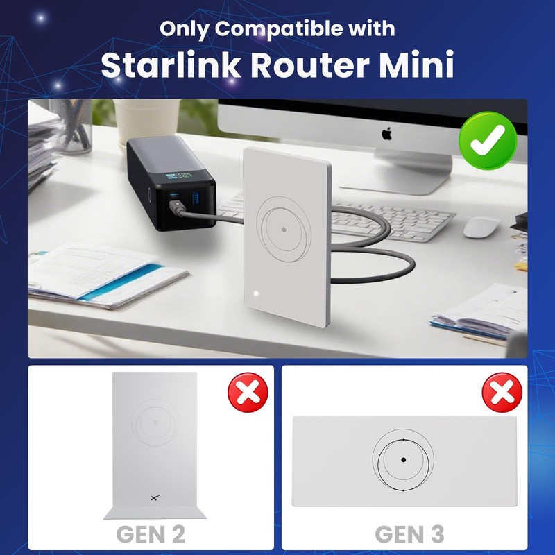 Starlink Router Mini Cable 2 Pack (1FT 6.5FT) USB to DC Power Cable with Mini... gallery