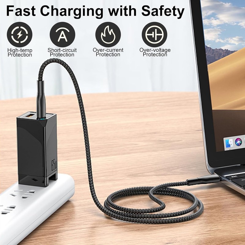 60W Braided USB C Cable Assorted 4 Pack 3.1FT gallery