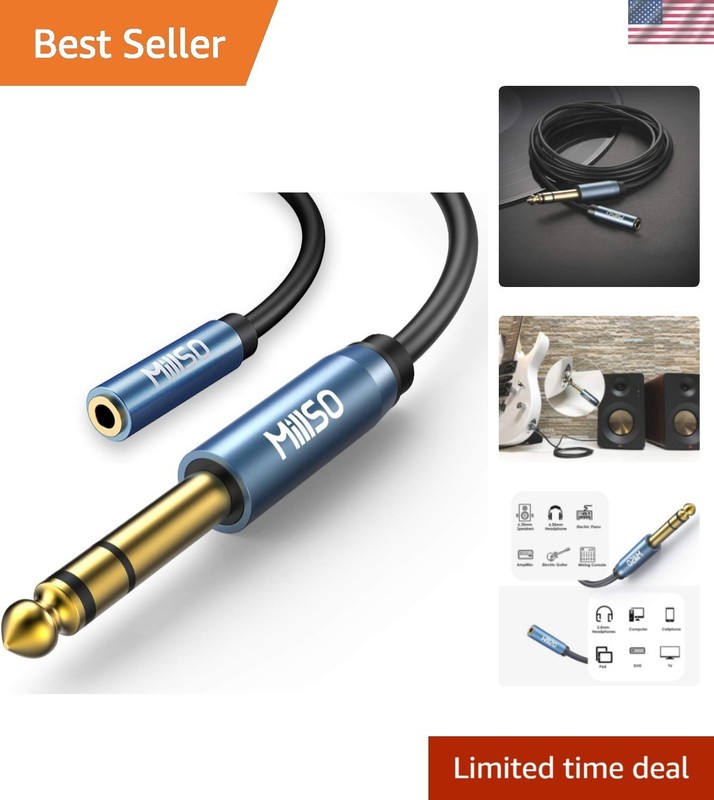 Versatile 10FT 1/4 to 3.5mm Headphone Adapter – Best for Home Theater & Music