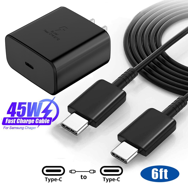 45W Fast Charger Wall Adapter Usb 6FT USB-C Cable For Samsung Galaxy S25 S24 S23