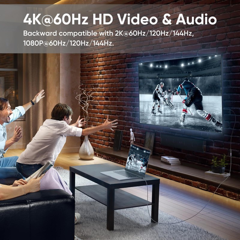 USB C Extension Cable 6.6ft, 4K@60Hz Video/10Gbps Data Transfer/100W Charging gallery