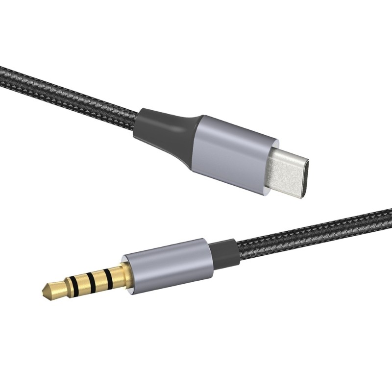 Noise Reduction AUX Cable Connection Wire Wide Compatibility Type C to 3.5mm
