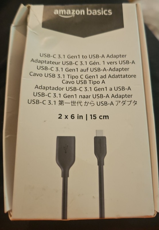 Amazon Basics USB-C3.1 Gen1 to USB-A Adapter 2 6 inch cord
