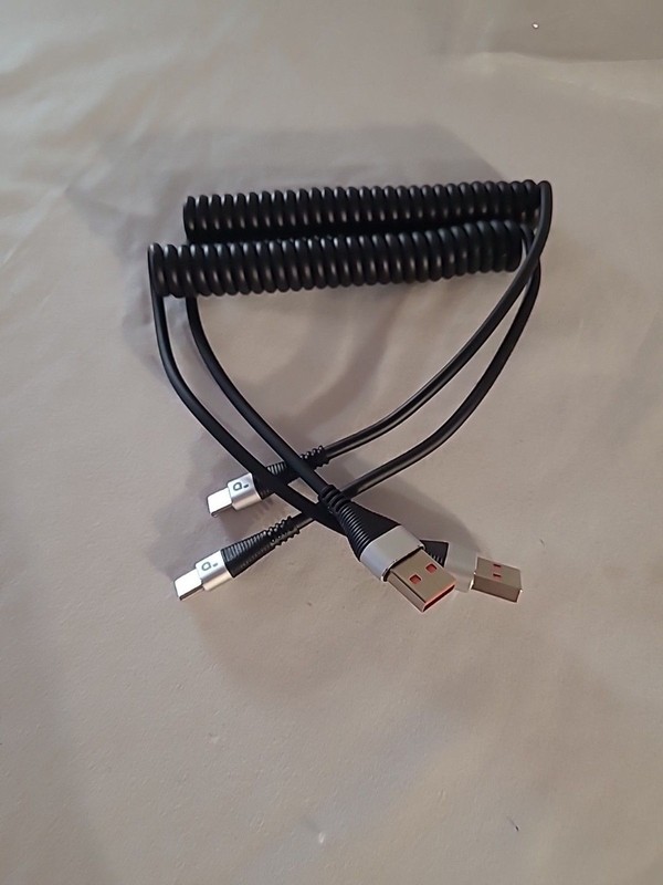 USB C Cable Fast Charging 2Pack 3ft Coiled USB A to Type C Charge Cord gallery