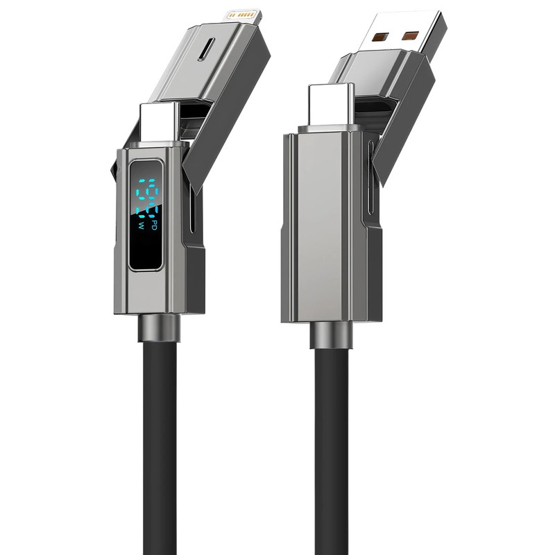 Digital Display 4 In 1 PD USB Type C Data Cable Fast Charging For iPhone 15 Sams gallery