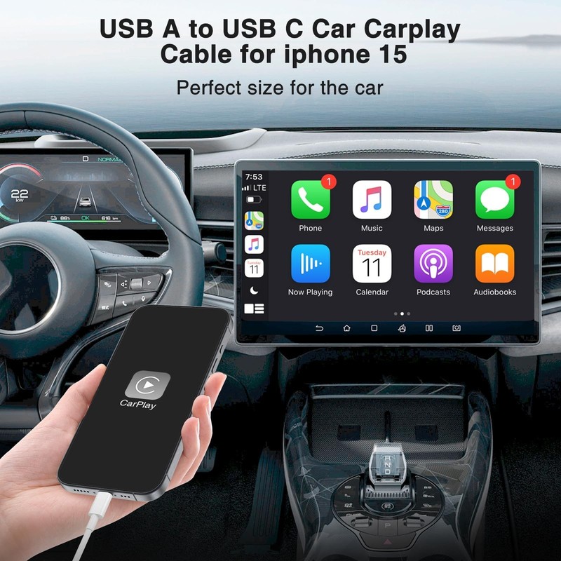 3-Pack [10FT+6FT+3.3FT] USB A to USB Cable Car Carplay Cable for iPhone 17 16... gallery