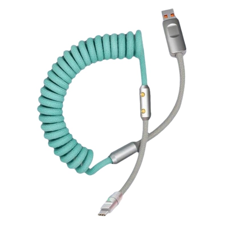 Metal Spring Data Cable, 120W Fast Charging Stretchable Cord Tailored for Usb C gallery