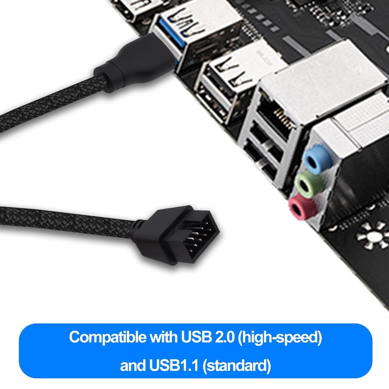 2 PCS USB 2.0 To 9Pin Motherboard Header Adapter Cable Type A Male 20cm gallery