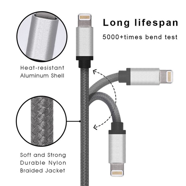 For iPhone 11 12 13 14 SE XR XS Fast Charge 6ft and 10ft Long USB Cables Power gallery