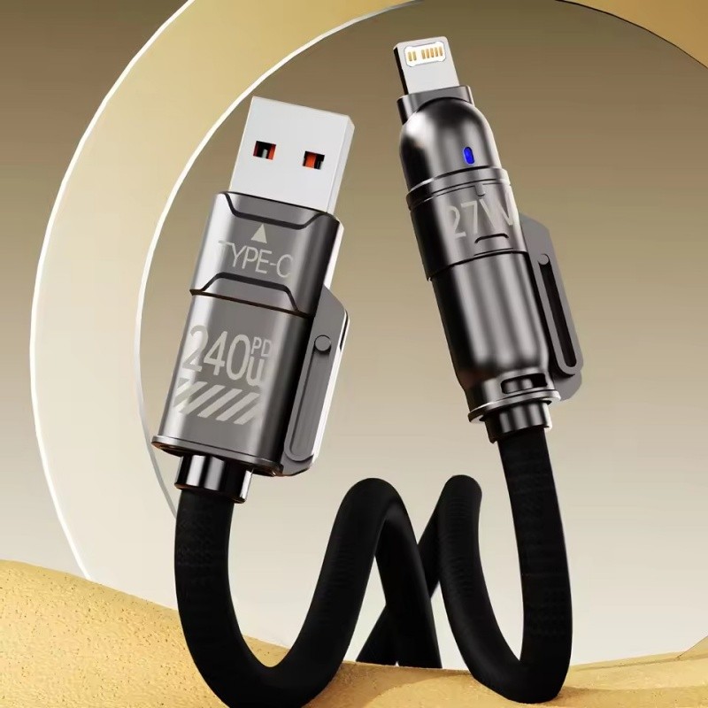 240W Fast Charging 4 in1 USB C Cable Cable Multi Charger Cord for iPhone Samsung gallery