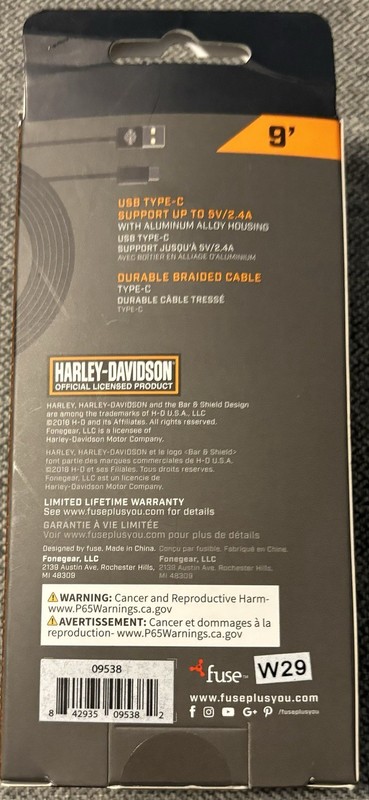 Harley-Davidson Motor Cycle 9’ Type-C USB Cable (9538) gallery