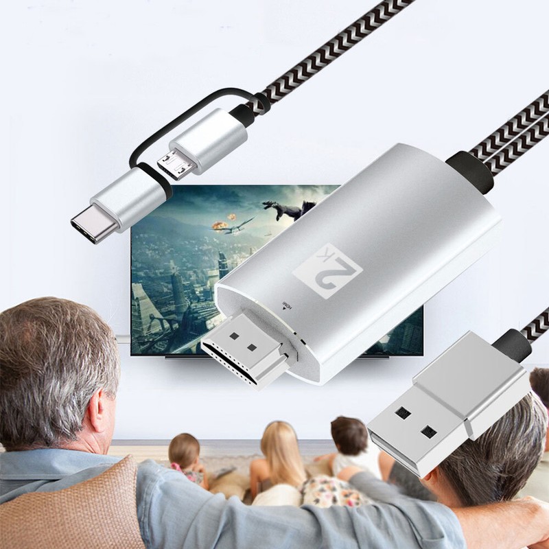 USB-C Type C Micro to HDMI USB A HD TV Cable Adapter For Android Phones Tablet