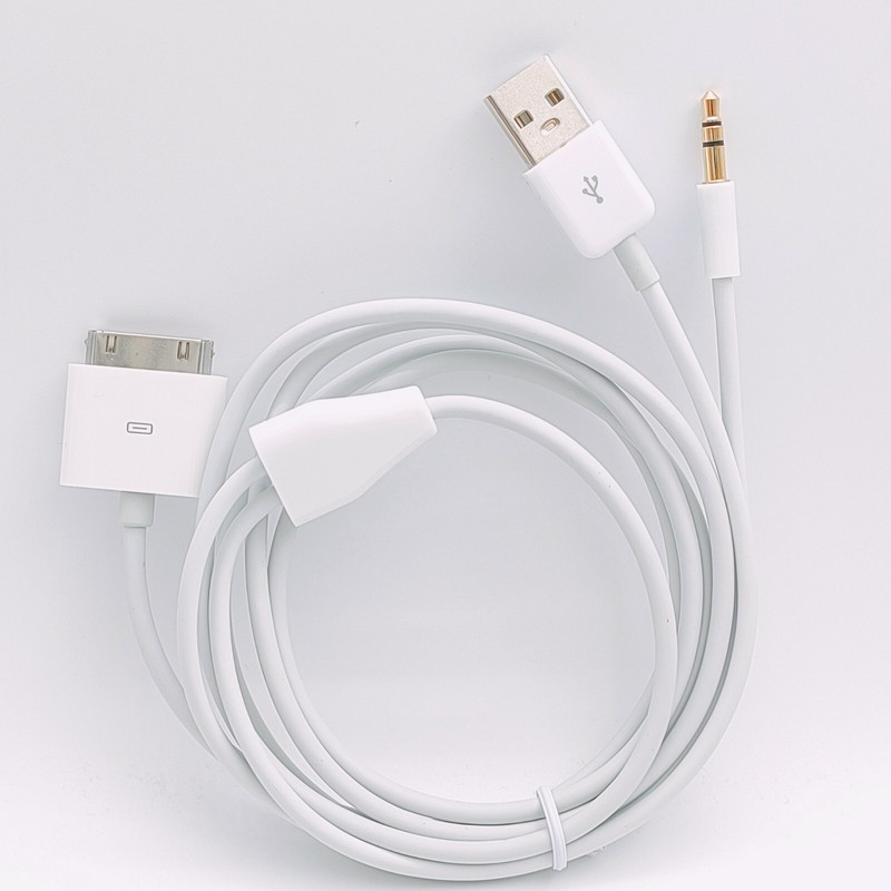 30pin Dock To 3.5mm Car AUX Audio USB charger Cable For iPhone 3G 4G iPod Touch gallery