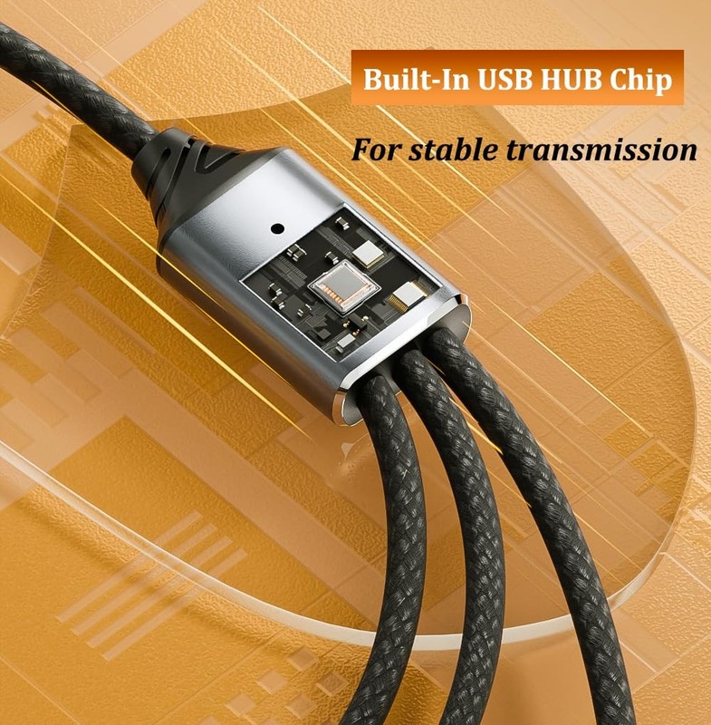 USB Splitter 1 in 3 Out, with USB C Adapter, USB 1 Male to 3 Female Extender ... gallery