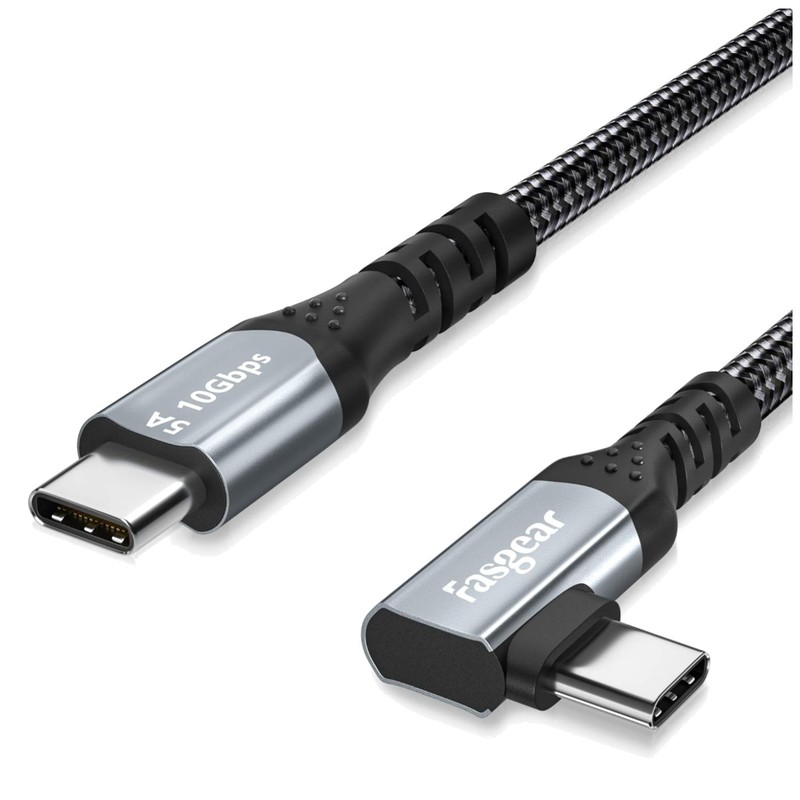 3ft 100W USB-C to USB-C Cable 90° Design PD Fast Charge