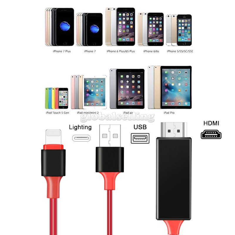 1080P HDMI Mirror Charging Cable Phone to HDTV For iPhone 12 13 Pro Max/Pro/Mini gallery