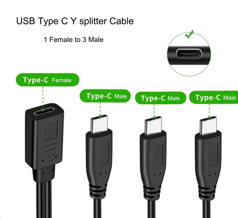 USB Splitter Charge Cable,1 Feet USB-Female to 3 x Splitter Extension Cable, ... gallery