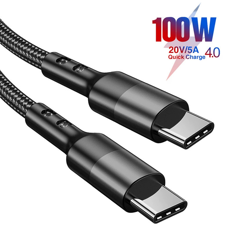 USB-C to USB-C PD 100W 5A Fast Charging Data Sync Dual Type C Cable gallery