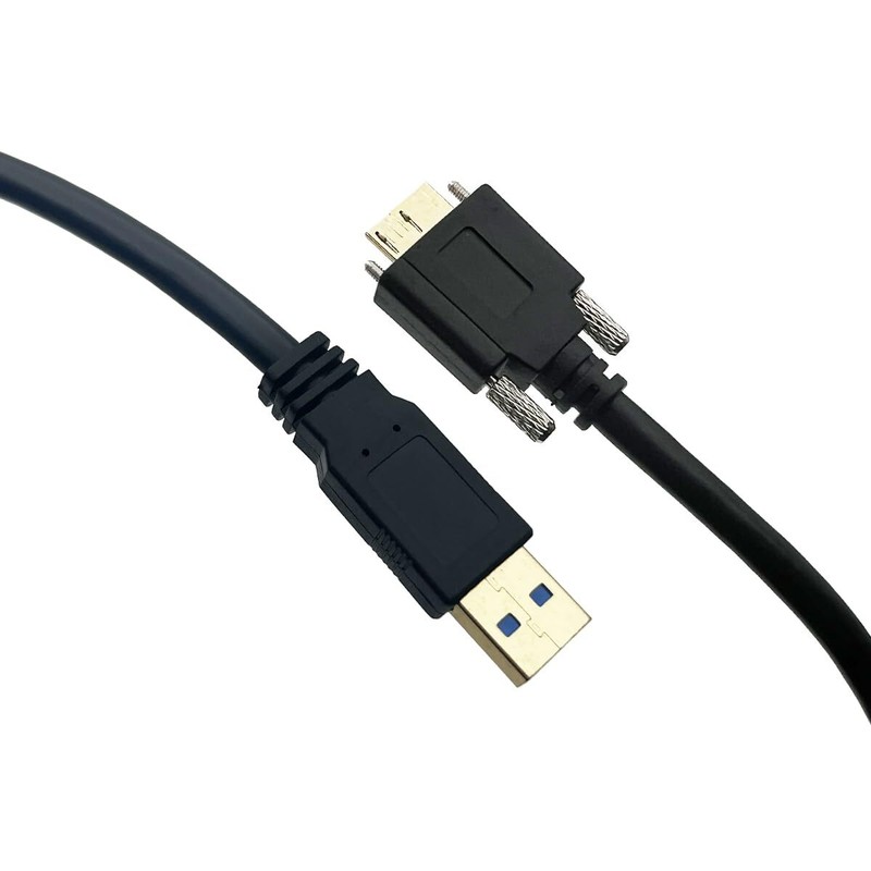 10Feet USB 3.0 A Cable Male to Micro-USB 3.0 B Male with Dual Screw Locking f…