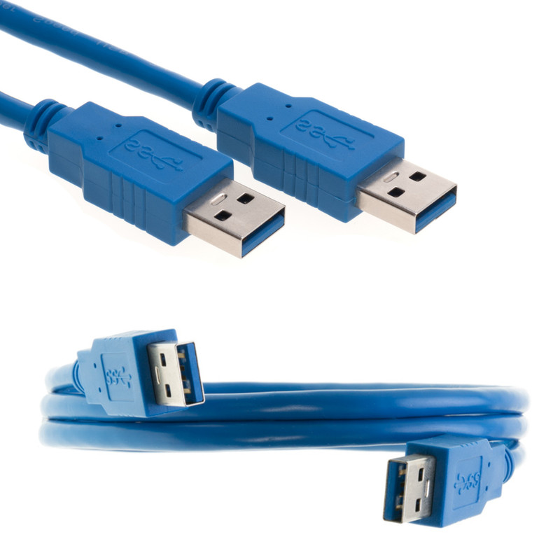 2 pcs 3ft USB 3.0 Type A Male to A Male Cable High-Speed Data Transfer Laptops
