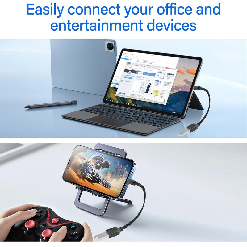 USB Type C To USB A 2.0 Cable Male Female Fast Charging Data Flat 1FT/30CM gallery