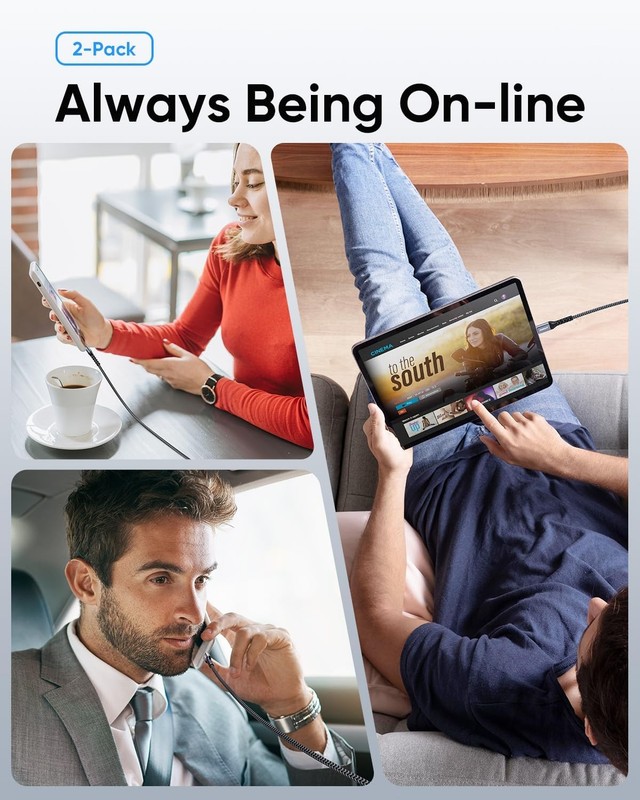 USB-A to Lightning Cable 2FT, 2Pack [MFi Certified] USB to Lightning Cable for C gallery