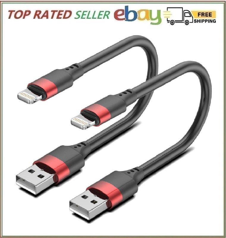 6 Inch Iphone Charger Cord, Mfi Certified Short USB to Lightning Cable for Power