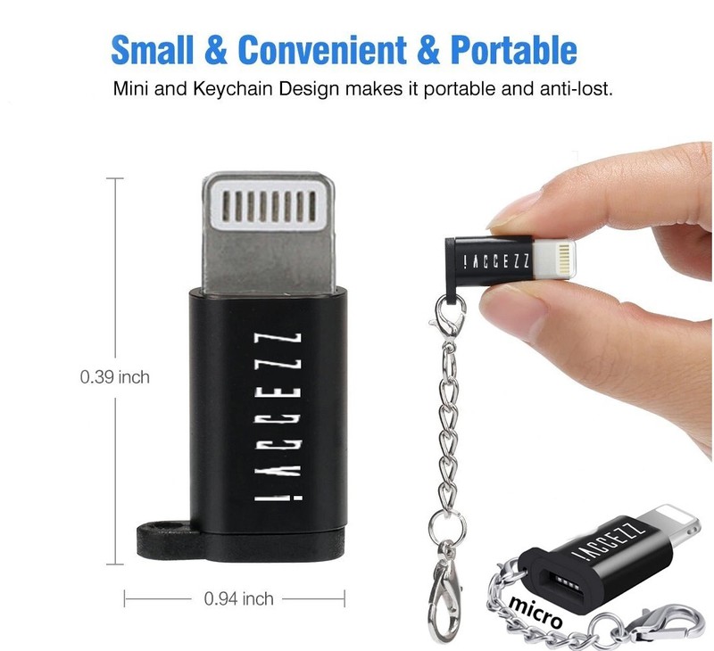 3PCS Lot Micro USB, 8-Pin, Type-C male Charger N Data Adapter w Antilost Layard gallery