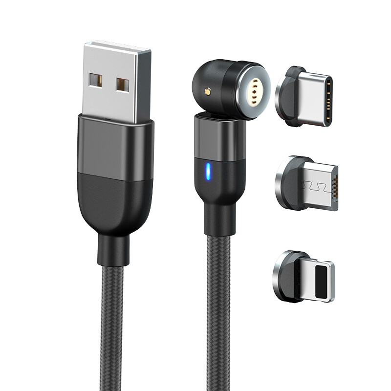17 Packs 3FT 5 PIN 3A 540 degree Magnet USB Cable For iPhone Micro USB TypeC