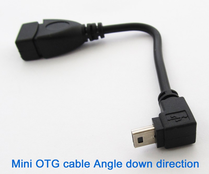 10pcs Down Angle 90D Host OTG Adapter Cable Mini 5pin USB male to USB 2.0 Female
