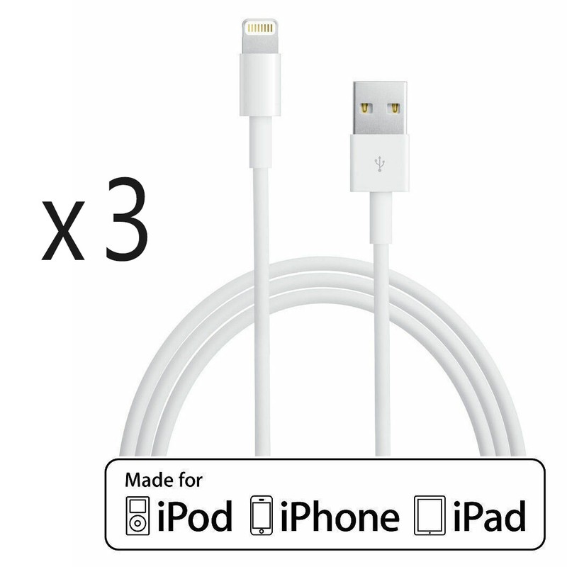 3 Pack 6ft MFI-Certified USB Charger Cable for Apple iPhone 7 8 Plus X XS XR Max