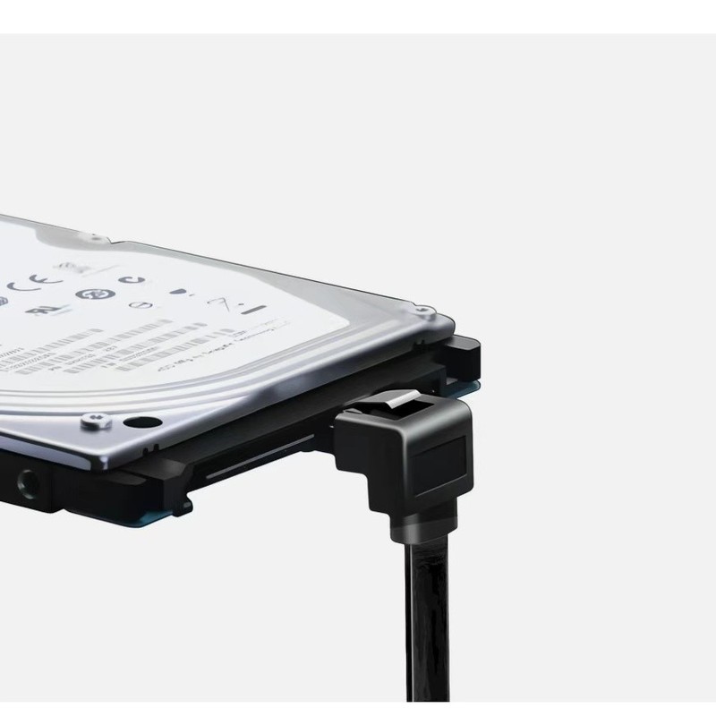 5pcs SATA 3.0 Cable 6GB/s Right Angle 90 Degree SSD HDD Hard Drive Black 40CM gallery