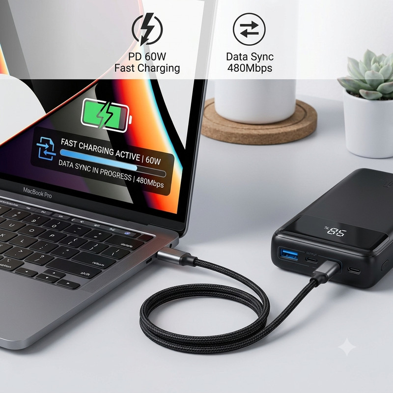 USB-C to USB C Type-C Fast Charging Data SYNC Charger Cable Cord 3 ft gallery
