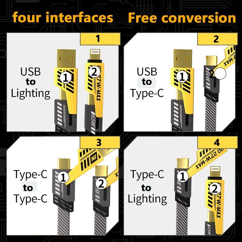 Mecha four in one data cable, super fast charging cable, Type-C transmission gallery