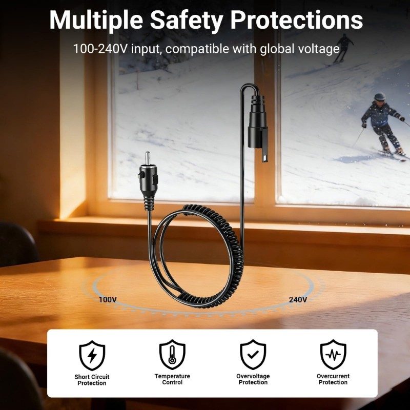 Adjustable Black Matte AV Power Cord Charging Cable For Various Office Devices gallery