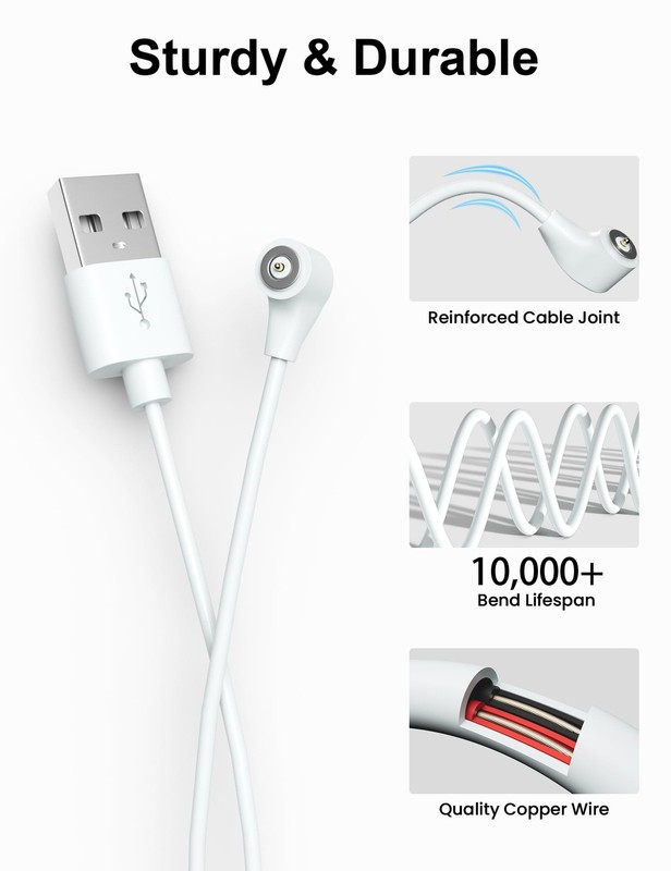 Magnetic USB Charger Cable Replacement DC Cord Durable 2.6Ft gallery