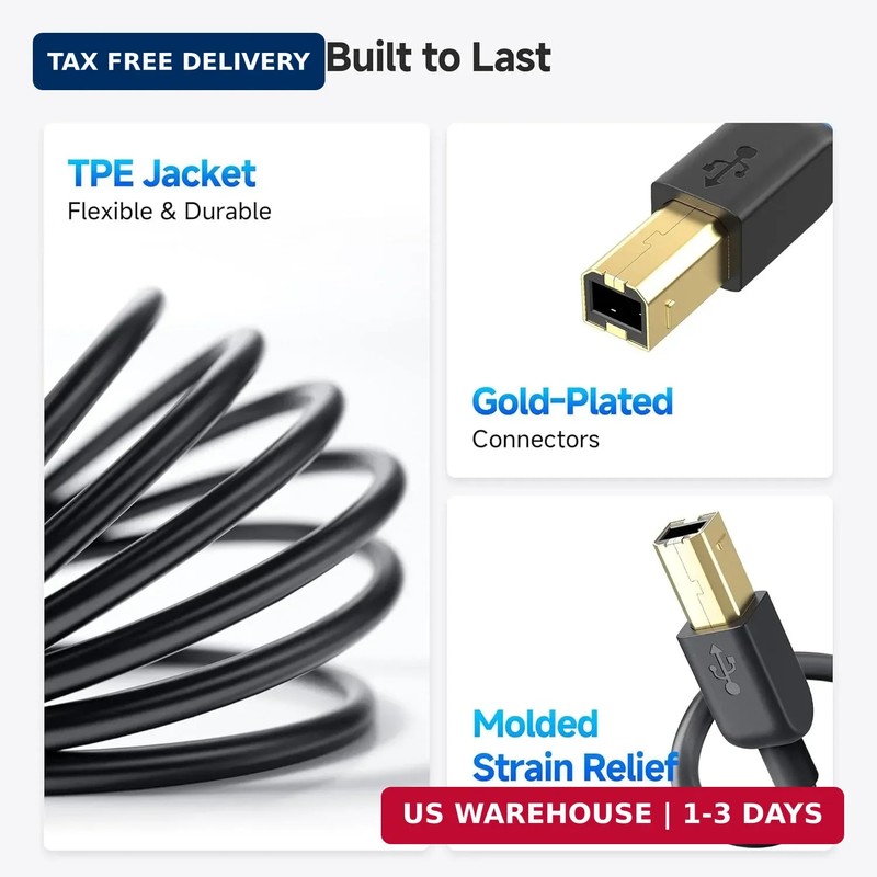 Cable Matters USB B to USB C Cable - 13.1 ft, USBC to USBB Cable, MIDI to USBC C gallery