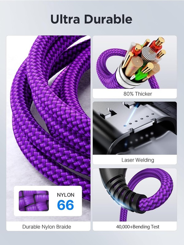 3x Original Carga Rapida USB-C De 60W Cable 10FT Cargador Para iPhone 14 13 12 gallery
