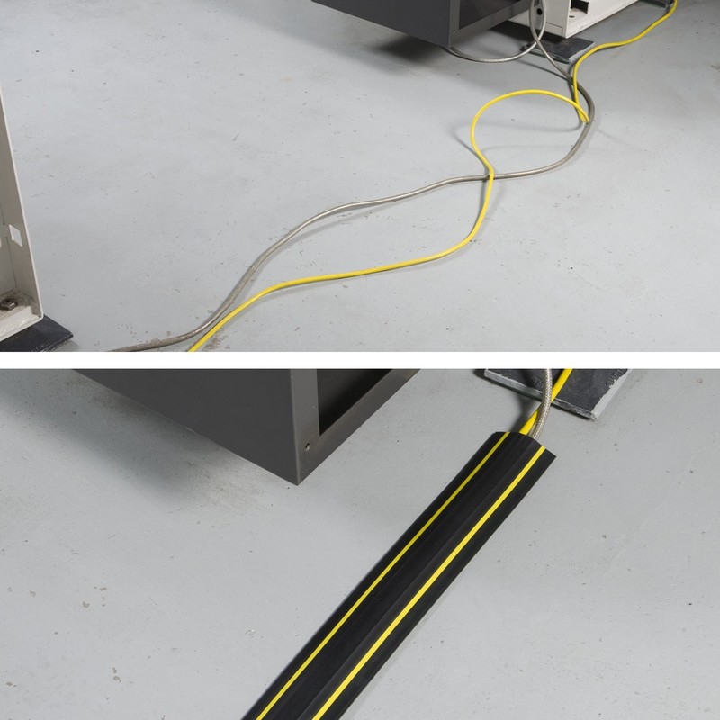30ft Floor Cord Cover, Made in USA ['30 ft'], ['Black/Yellow'] gallery