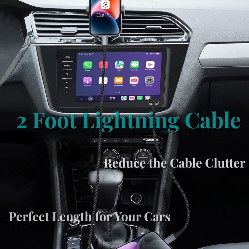 2 FT iPhone Charging Cable, 2 Pack [MFi Certified] USB to 2 FT, Black gallery