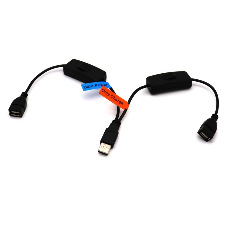 0.3M USB 2.0 Y Splitter Extension Cable, 1 Male to 2 Female, ON/OFF Switch