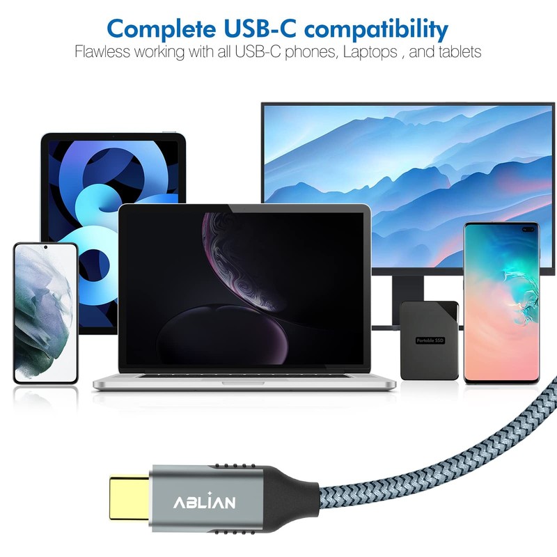USB to Cable 6.6ft，USB 3.2 Gen 2 10Gbps Data Transfer, USB 100W,4K 60Hz USB D... gallery