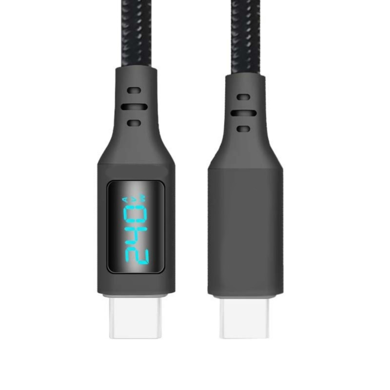 240W 480Mbps USB2.0 Type C to Type C Cable Rapid Data Transfer with LED Display