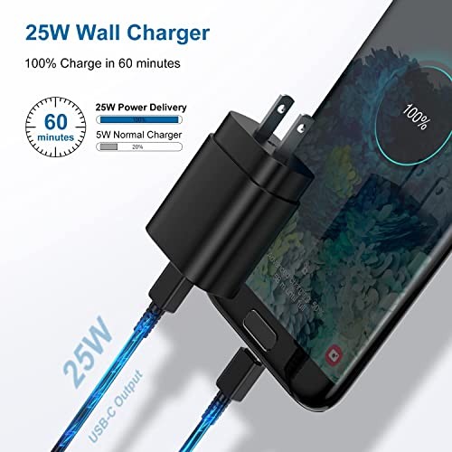 Type C Charger, 2Pack 25W PD USBC Wall Charger Super Fast 6ft+6ft Black gallery