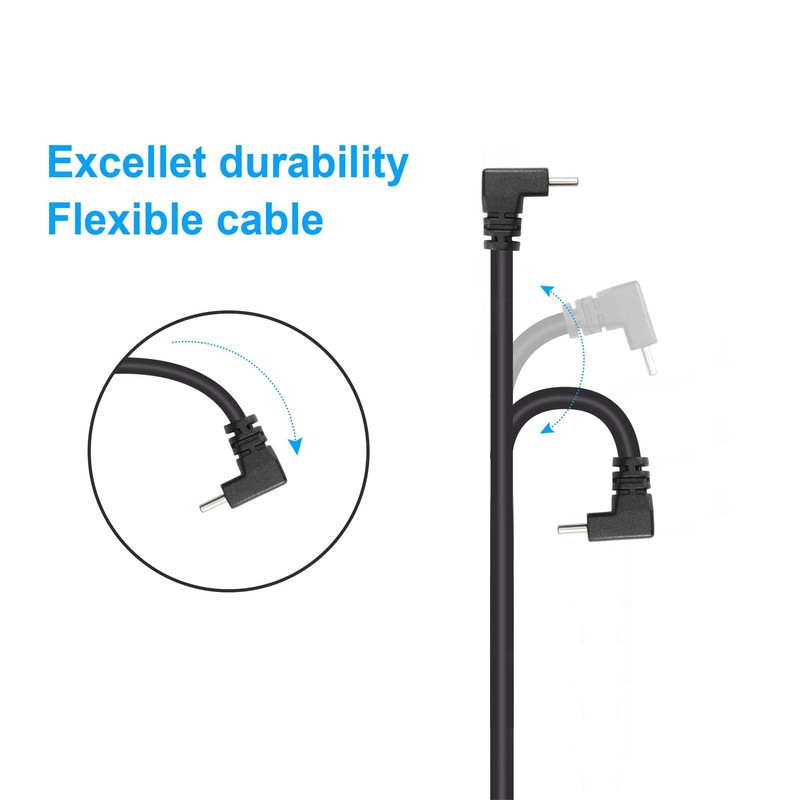 USB C Extension Cable Extender Cord Up Angle 90 Degree Male Right Female 0.3m gallery