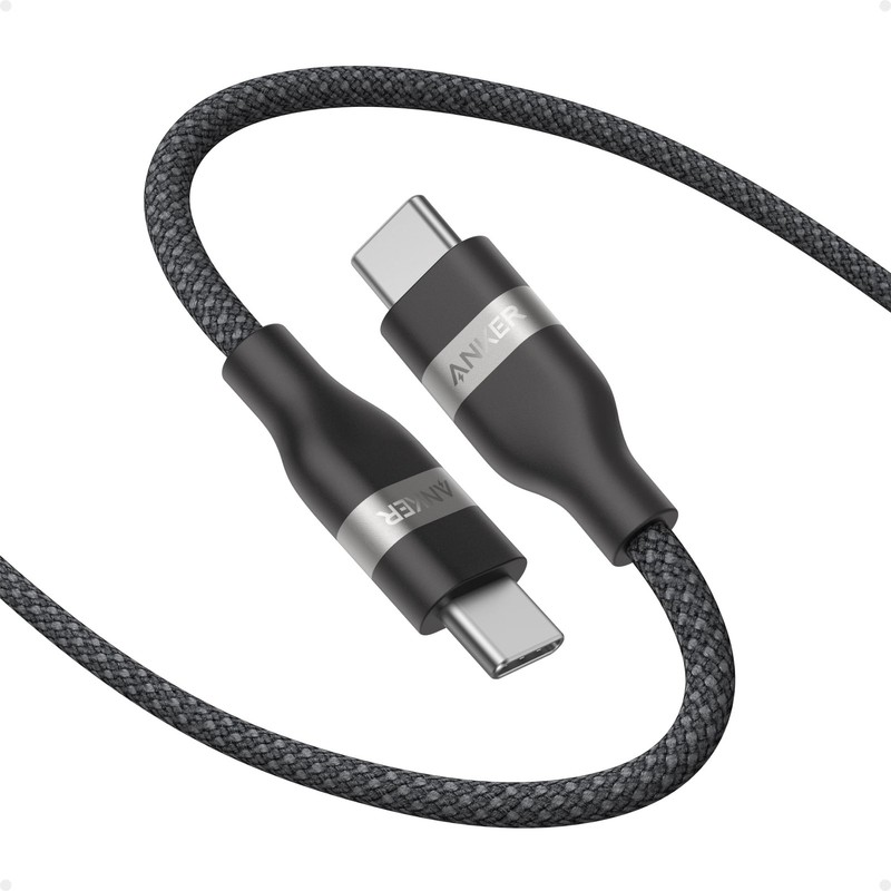 Anker Nano USB C Cable, 240W Flexible Multi-Color Braided Cord, 6ft, Black