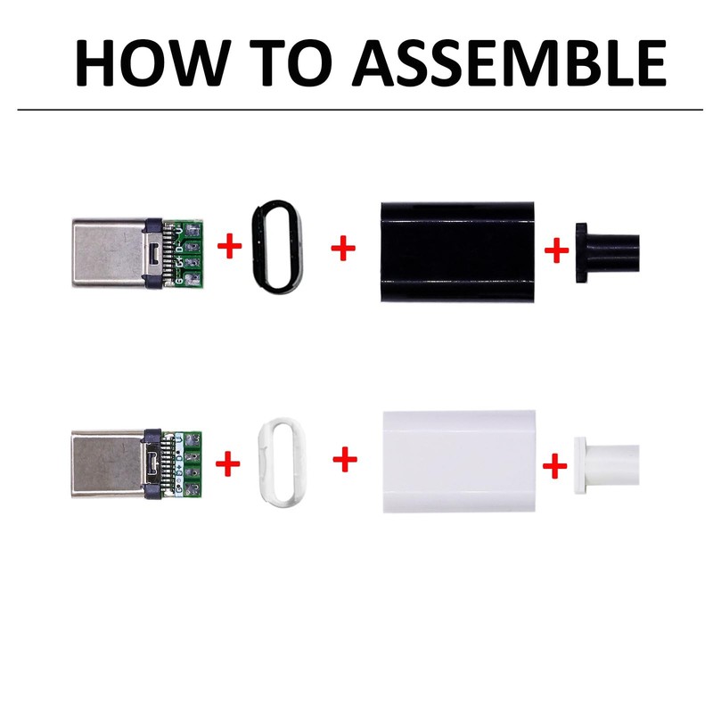 20 Set USB-Connector Kit DIY, 24 Pin USB 3.1 -Plug with PCB Board and Housing... gallery