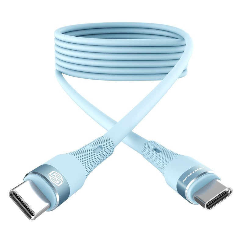 Nillkin USB C to C Cable, [Liquid Silicone, 4FT], 60W Type C 4 feet, Blue