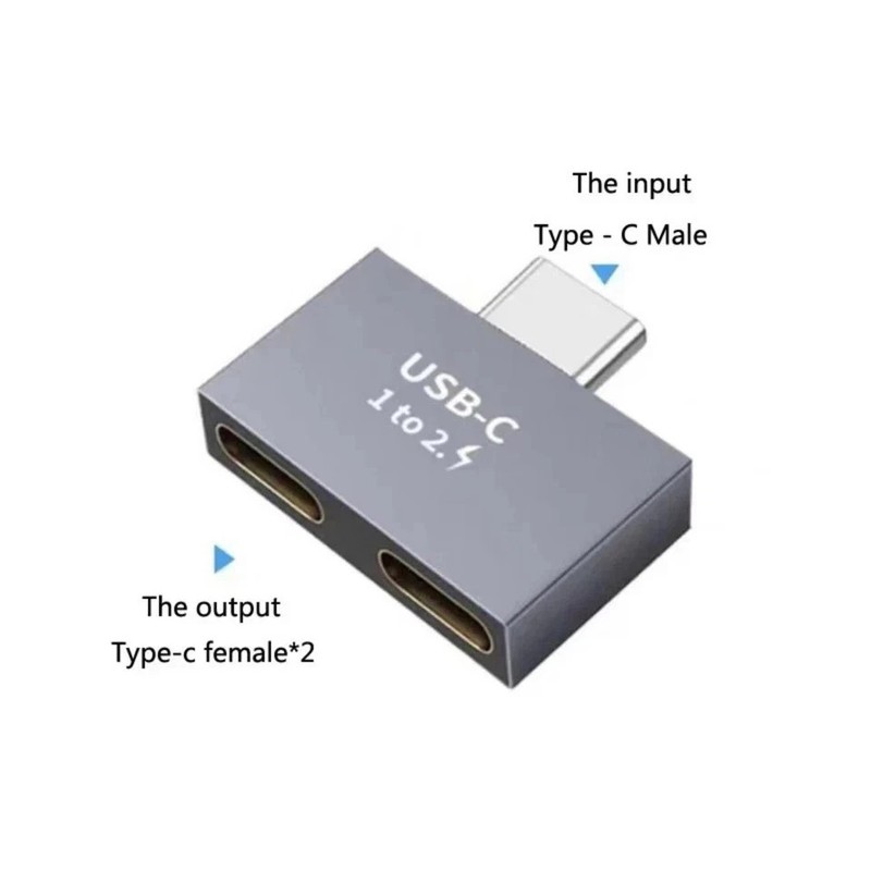 Type-C Splitter USB C Male to Dual USB C Female PD Charger Data Transfer gallery